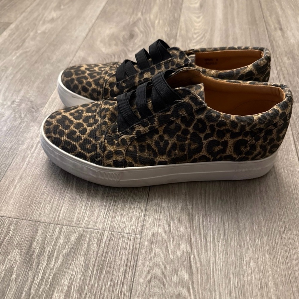 Dolce Vita Brown and Black Sneakers with Animal Print
